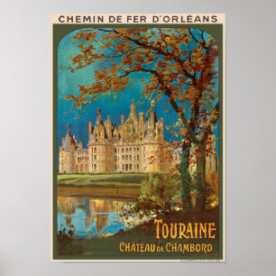 Touraine Château de Chambord Vintage affisch 1913