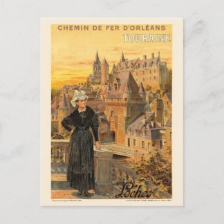 Touraine Loches France Vintage Poster 1906 Vykort