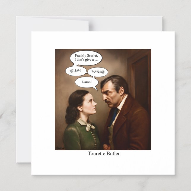 Tourette Butler Magnetisk Inbjudningskort (Framsida)