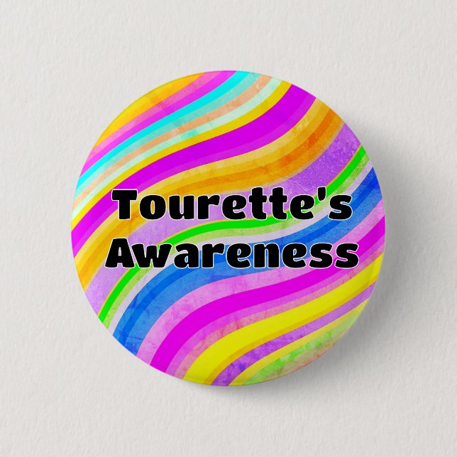 Tourette’s Awareness Badge – Abstract Calm Swirl  Knapp (Framsida)