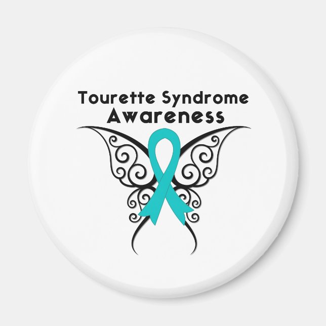 Tourette Syndrome Awareness Tattoo Butterfly Magnet (Framsidan)