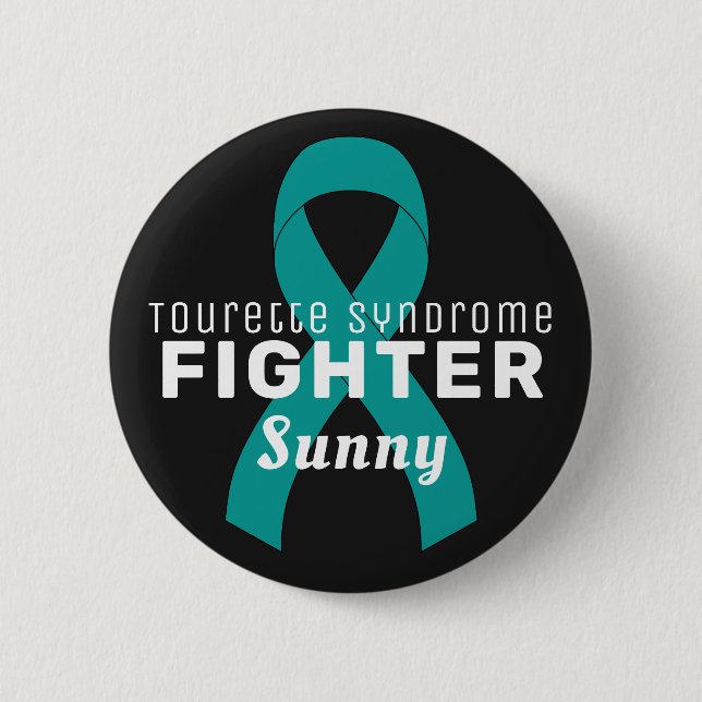 Tourette Syndrome Ribbon Black-knapp Knapp (Framsida)