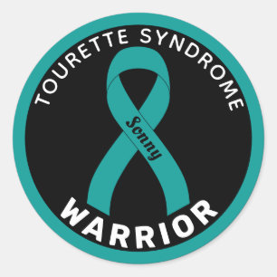 Tourette Syndrome Warrior Ribbon Black Runt Klistermärke
