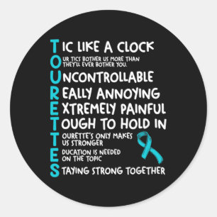 Tourettes betyder Teal Ribbon Tourette Syndrome Aw Runt Klistermärke
