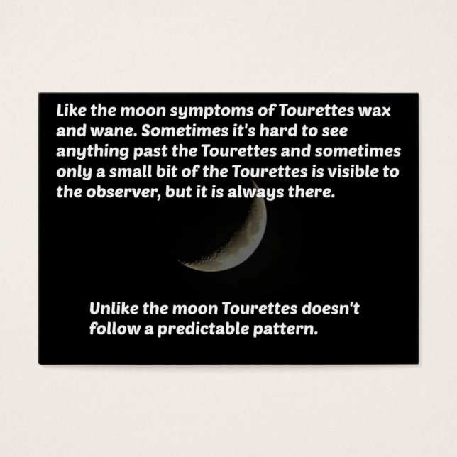 Tourettes moon visitkort (Framsidan)