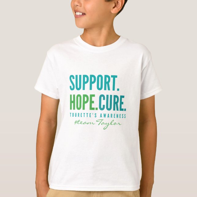tourettes support Anpassat namn Kids T-Shirt (Framsida)