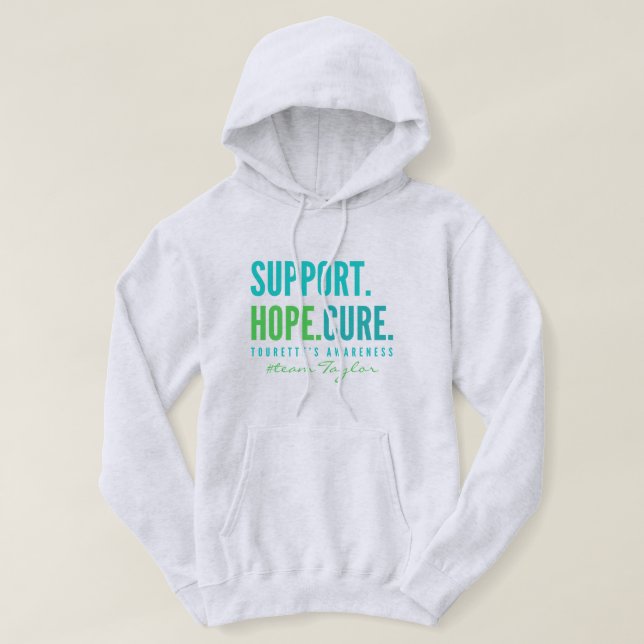 tourettes support Anpassat namn Pullover Hoodie (Design framsida)