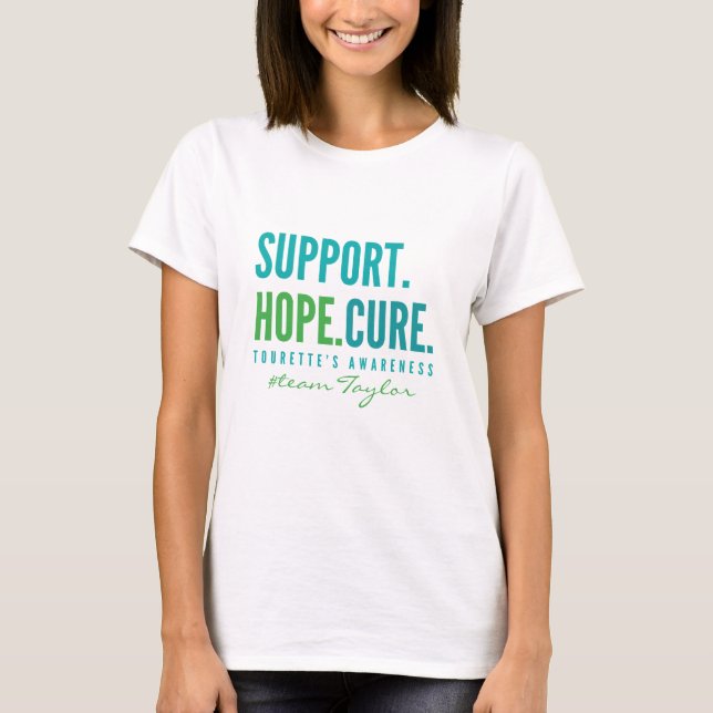 tourettes support Anpassat namn Womens T-Shirt (Framsida)