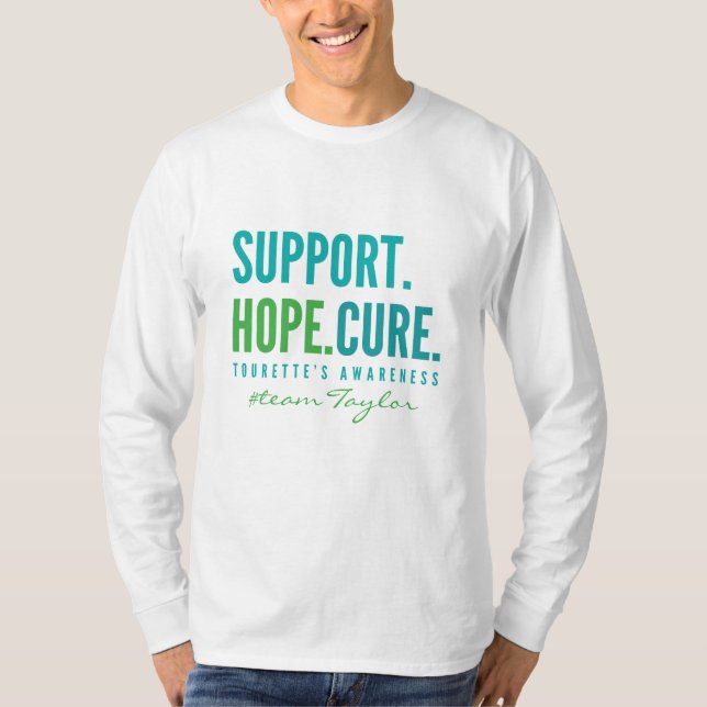 Tourette's support Anpassningsbar Långärmad T-Shir T Shirt (Framsida)