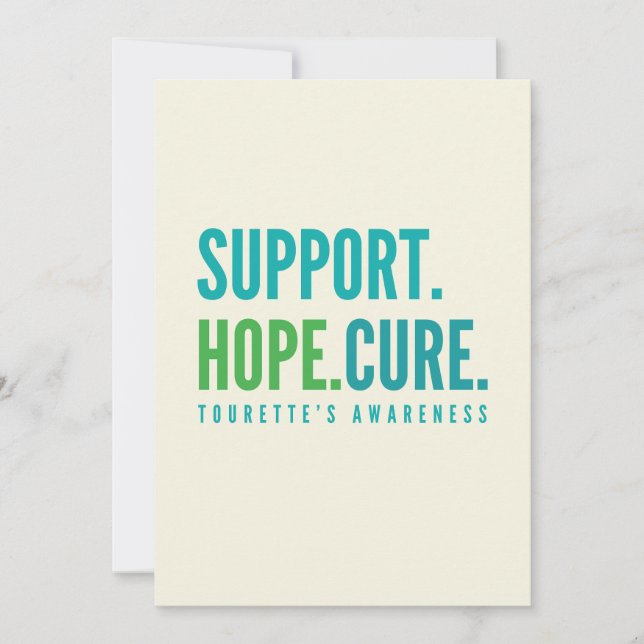 tourettes supportkort för inbjudan att bota hopp (Framsida)