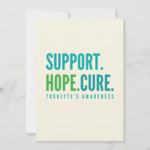 tourettes supportkort för inbjudan att bota hopp