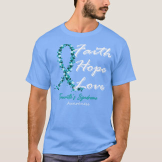 Tourettes Syndrome Awareness Faith Hope Kärlek i T Shirt