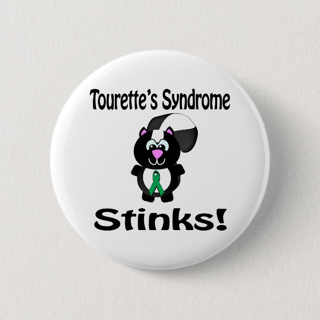 Tourettes Syndrome Stinks Skunk Awareness Design Knapp (Framsida)
