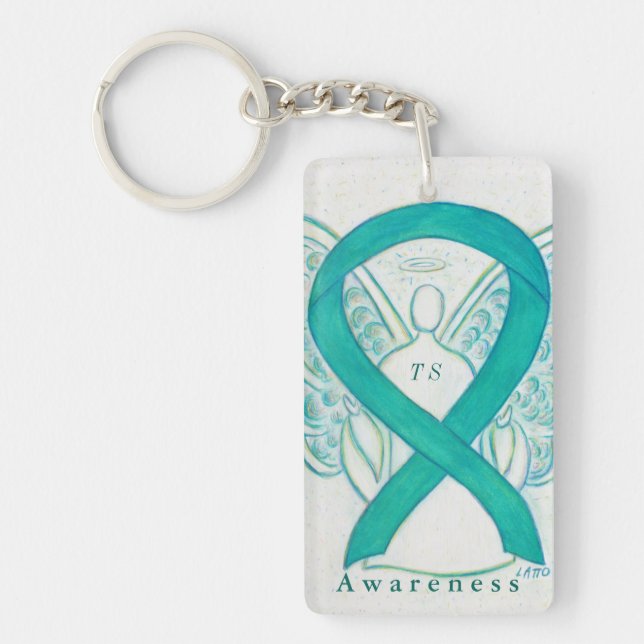 Tourette's Syndrome (TS) Awareness Ribbon Keychain (Framsidan)