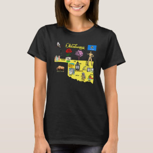 Tourist Attraktion Karta i Oklahoma, USA, Major Ci T Shirt