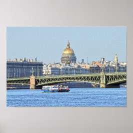 Tourist Boat, Neva River, St Petersburg, Ryssland Poster