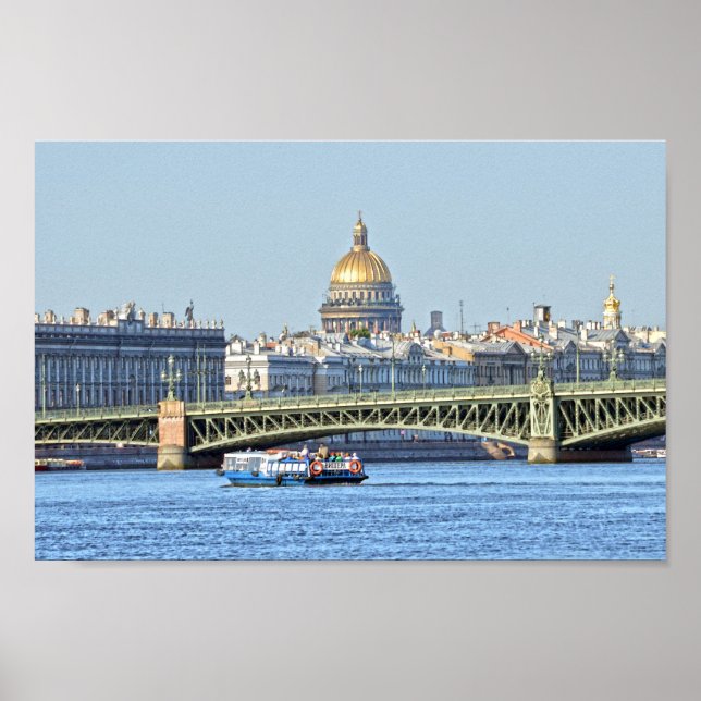 Tourist Boat, Neva River, St Petersburg, Ryssland Poster (Framsidan)