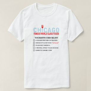 Tourist Checklist of Berömd Chicago Mat T Shirt