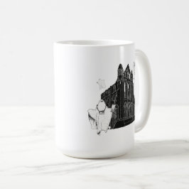 Tourist Spöken i Whitby Abbey Kaffemugg