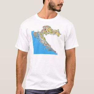 Touristic karta för Kroatien, T Shirt