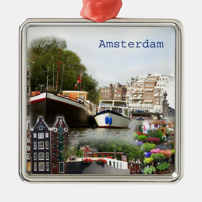 Touristic platser av Amsterdam Julgransprydnad Metall (Framsidan)