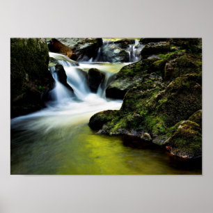 Tourmakeady Waterfall i County Mayo, Irland Poster