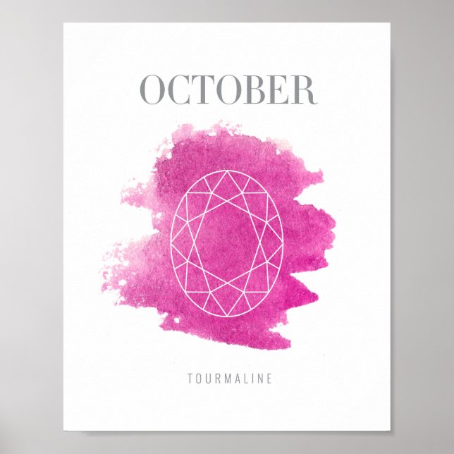 Tourmaline Birthstone oktober Poster (Framsidan)