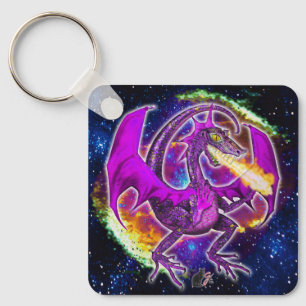 Tourmaline Cosmic Dragon Nyckelring