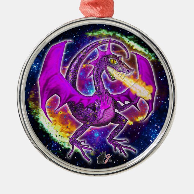 Tourmaline Cosmic Dragon Ornament (Framsidan)