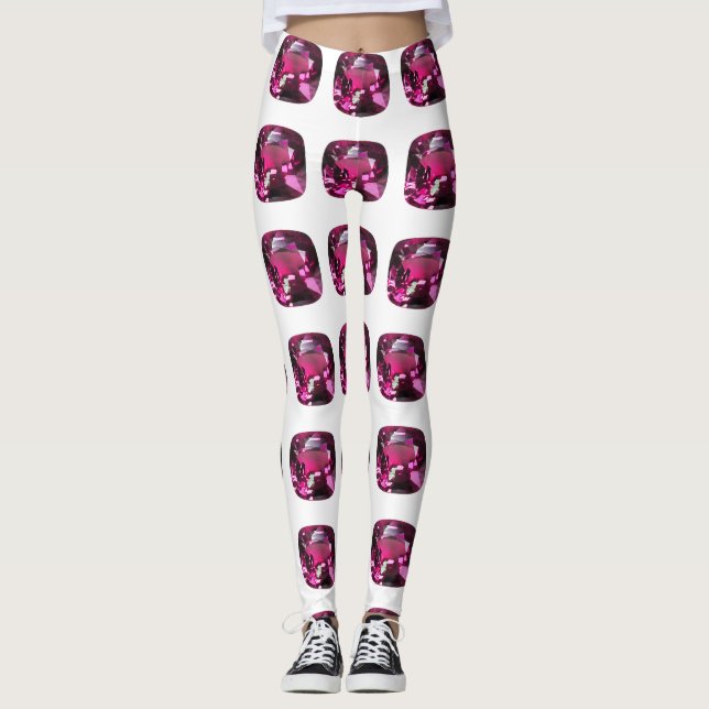 Tourmaline Gemstone Rosa Leggings (Framsida)
