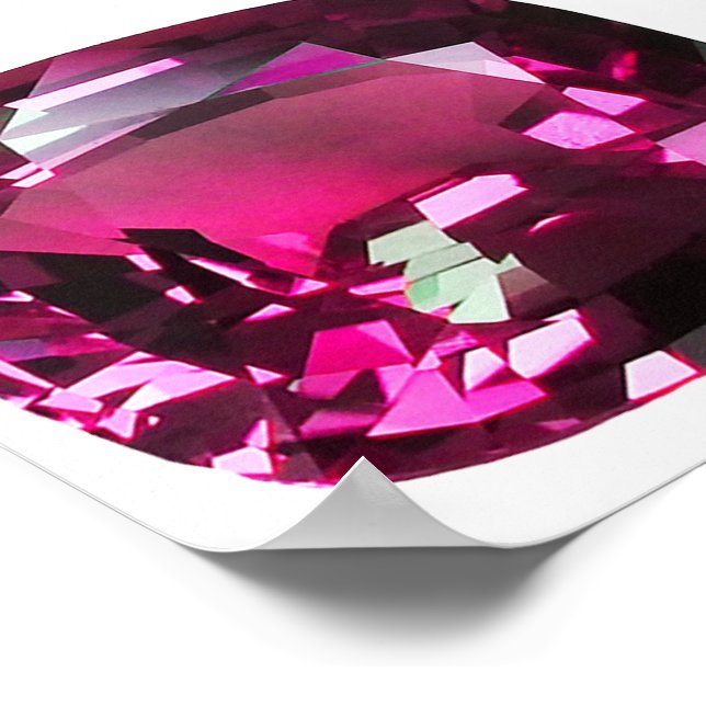 Tourmaline Gemstone Rosa Poster (Hörn)