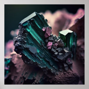 Tourmaline Ore Makro Poster - Pegmatite Deposit Pr