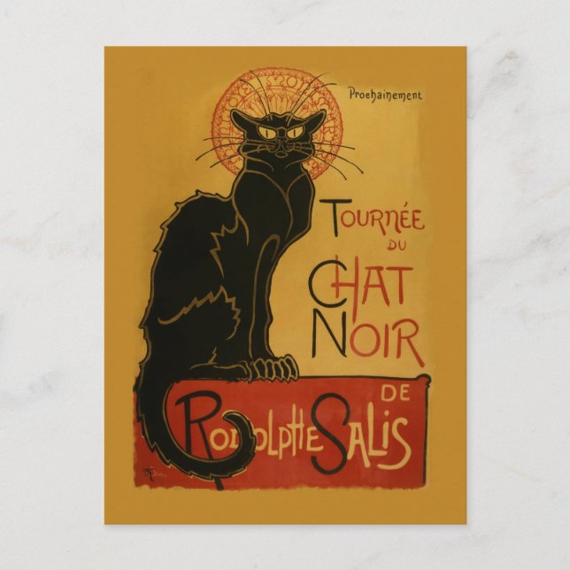 Tournee de Chat Noir Black Cat Vykort (Framsida)