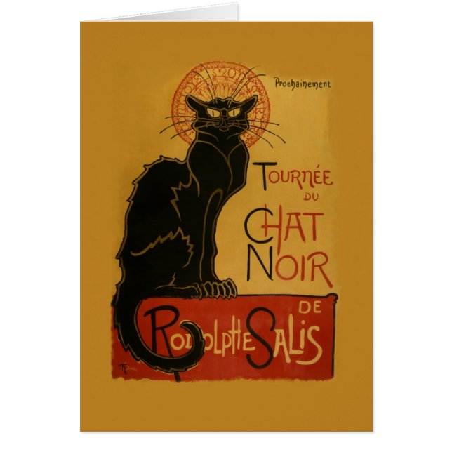 Tournee de Chatta Noir Black Cat Hälsningskort (Framsidan)