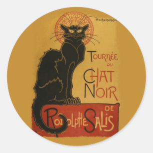 Tournee de Chatta Noir Black Cat Runt Klistermärke