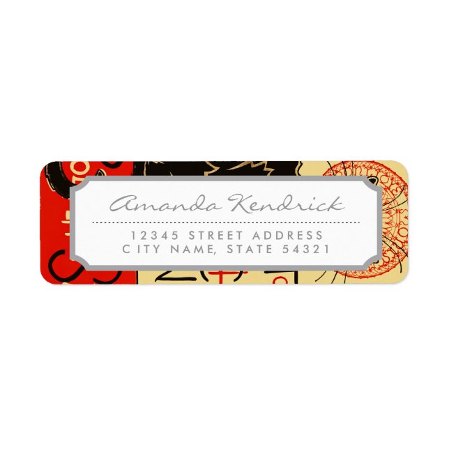 Tournée du Chatta Noir Art nouveau Returadress Etikett (Framsidan)