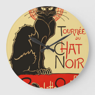 Tournée du Chatta Noir Art nouveau Stor Klocka