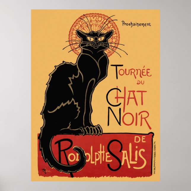 Tournée du Chatta Noir Frankrike Vintage affisch V (Framsidan)