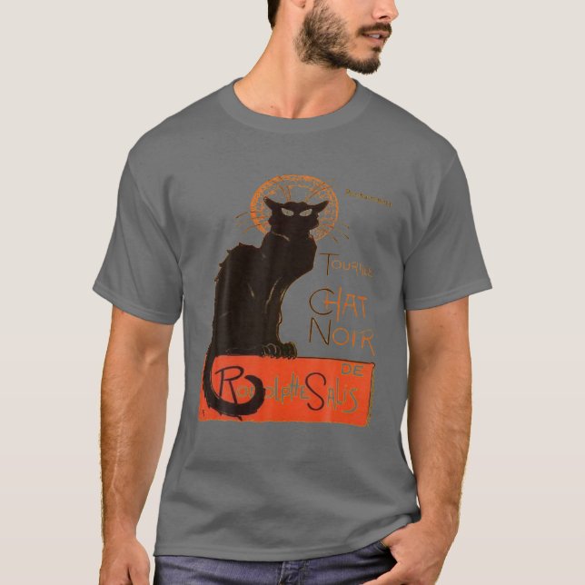 Tournee Du Chatta Noir Paris Distress Vector T Shirt (Framsida)