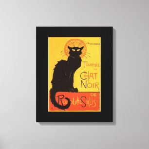 Tournée du Chatta Noir, Steinlen Black Cat Vintage Canvastryck
