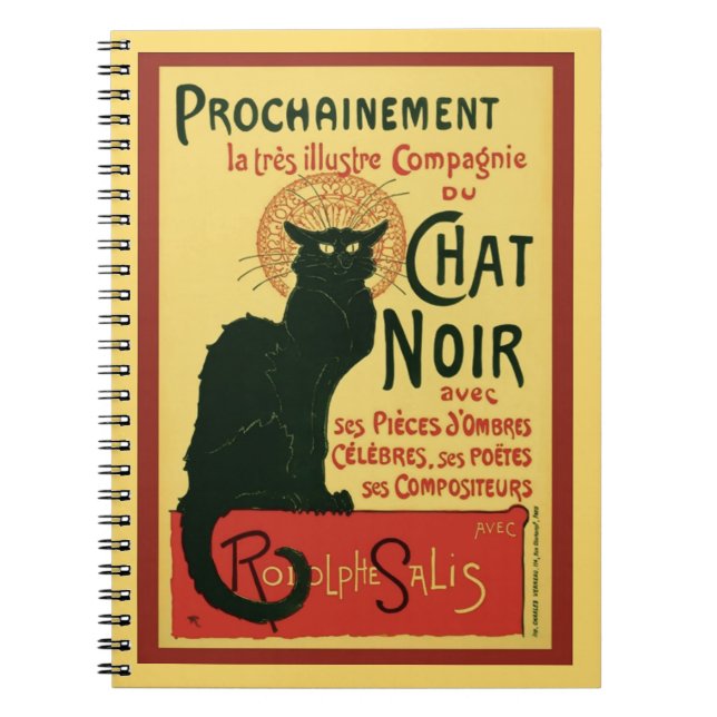 Tournée du Chatta Noir, Théophile Steinlen Anteckningsbok Med Spiral (Framsidan)