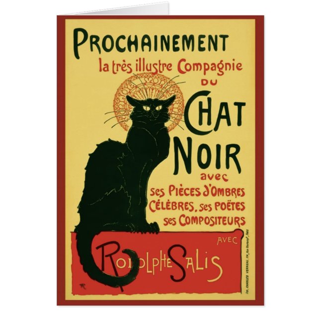 Tournée du Chatta Noir, Theophile Steinlen Hälsningskort (Framsidan)