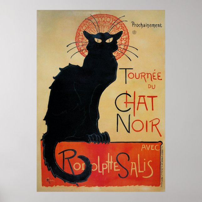Tournee du Chatta Noir Theophile Steinlen Poster (Framsidan)