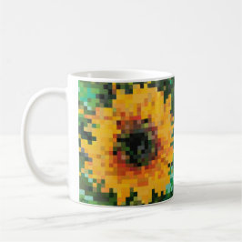 Tournesol Pixel Art Blommigt Lumineux Kaffemugg