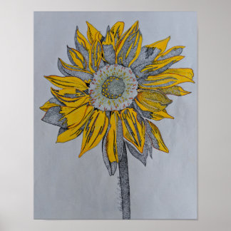 Tournesol, solros, Gult blomma, Gult konst Poster