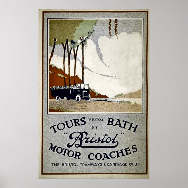 Tours från Bath av Bristol Motor Coacher Poster (Framsidan)