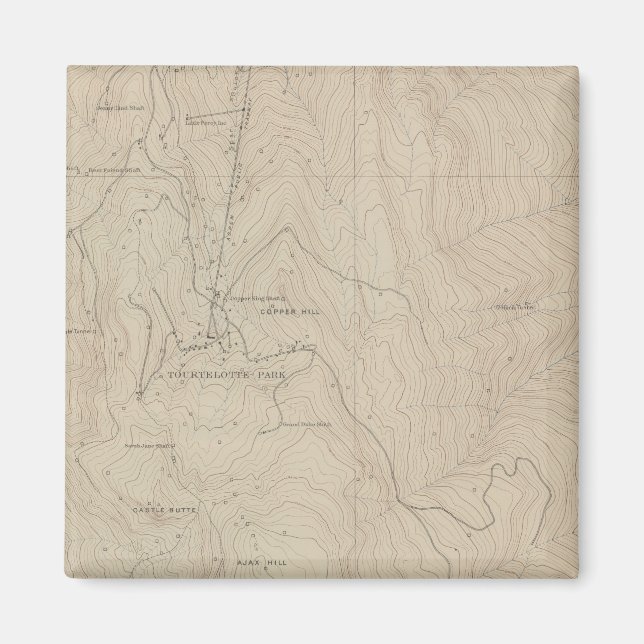 Tourtelotte Park Speciell Atlas Karta Magnet (Framsidan)