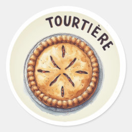 Tourtière autocollant runt klistermärke