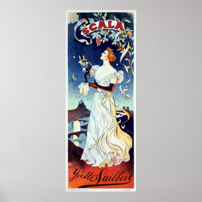 Tous Les Soirs SCALA Yvette Guilbert Fransk Opera Poster (Framsidan)