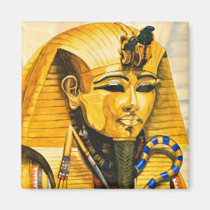 Toutankhamon guld maskerar vattenfärg magnet